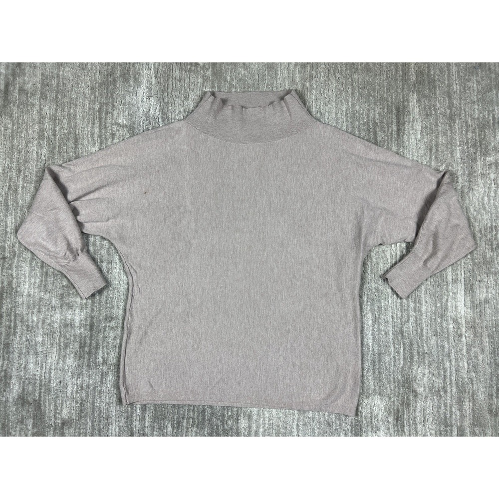Noracora Sweater Womens XL Taupe Mauve Mock Neck Batwing Sleeve Knit 994201